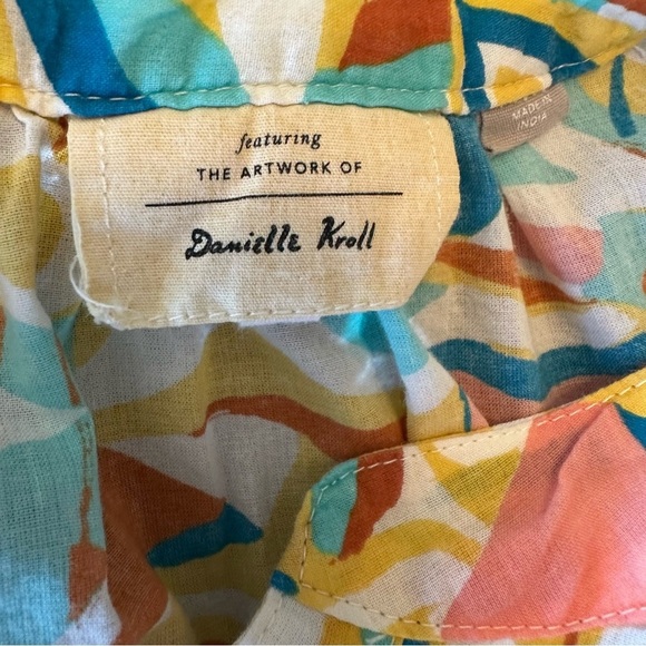 Anthropologie Danielle Kroll Shirt Blouse Brooklynite Button Front Sz s - Picture 8 of 8